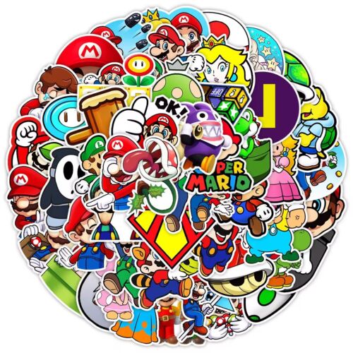 5-50 Stück Aufkleber Nintendo Super Mario Skateboard Gepäck Handy Laptop Auto Vinyl - Bild 3 von 3