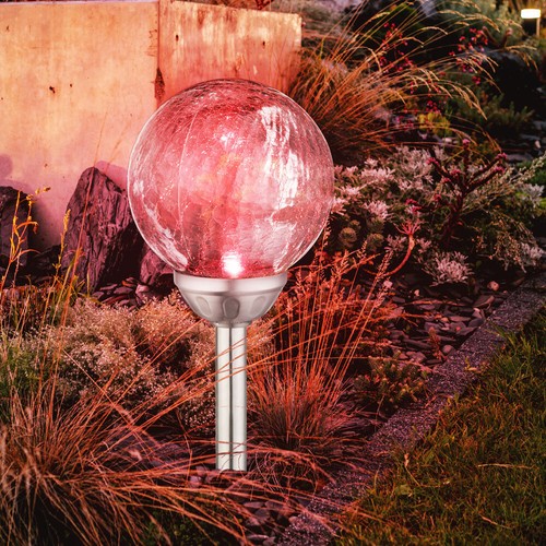 Außenlampe Solarleuchte Gartenlampe Farbwechsel Glaskugel Dekolampe LED 2er Set - Bild 6 von 12