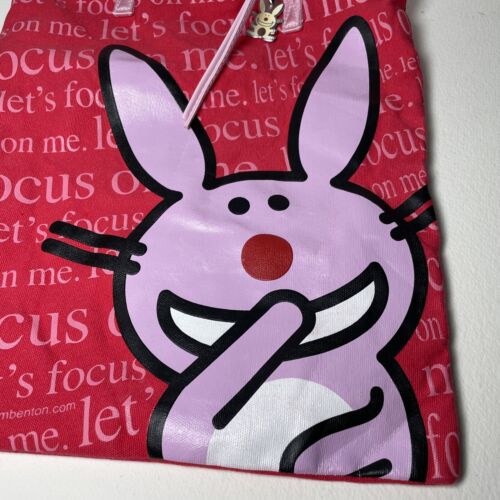 Borsa tote vintage Y2K It's Happy Bunny Let's Focus On Me rosa caldo Jim Benton - Foto 2 di 10