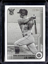 2021 Topps Big League #199 J.D. Davis Black & White /50 Mets (55B)