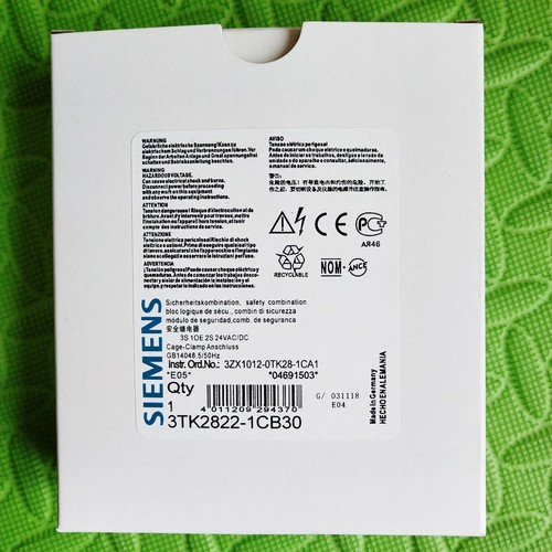 Relè di sicurezza SIEMENS NUOVO in scatola 3TK2822-1CB30 3TK28221CB30 1 anno di garanzia - Foto 2 di 2