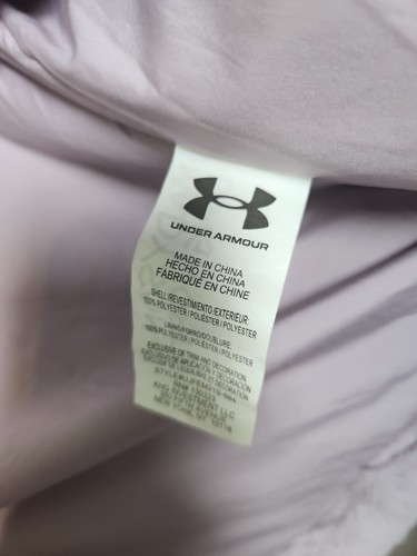 Under Armour Fuzzy Purple Faux Fur Zip Up Hoodie Jacket Logo YSM 8 Kids Coldgear - Picture 8 of 10