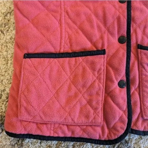 Lands End Reversible Quilted Barn Coat, Navy and Pink, Girls Size 6X - Picture 9 of 11