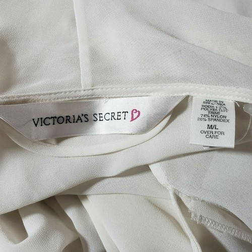 Victoria’s Secret Sheer Robe Peignoir Medium Large Ivory White Lace Vintage - Picture 7 of 8