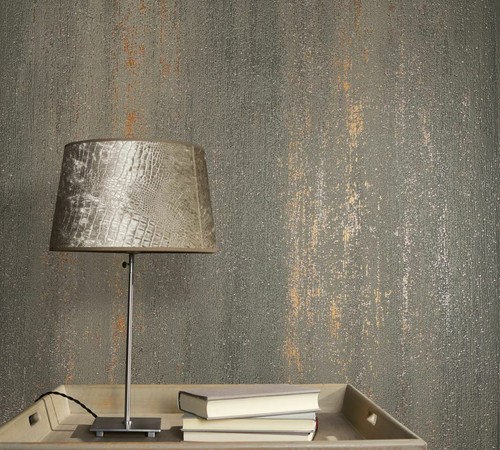 Tapete Vlies Glitzer Struktur anthrazit kupfer Novamur Hailey 82230 (2,44€/1qm) - Bild 5 von 5