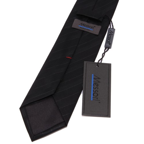 8957W cravatta uomo MESSORI wool black tie men - Bild 4 von 4