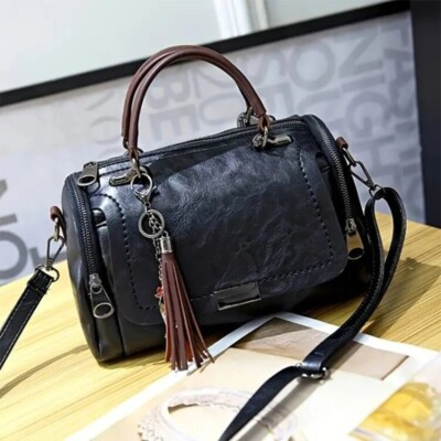 #ad Women#x27;s Large Shoulder Bag Stylish Tassel Crossbody with Zipper Removable Strap