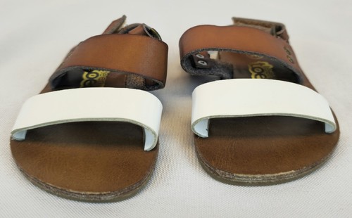 Teeny Toes Girls Infant Andi Slide - Brown/White Size 3W - Picture 4 of 14