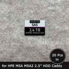 20pc of Q2R41A P00441-001 MSA 2.4TB 12G SAS HDD caddy tray label sticker for HP