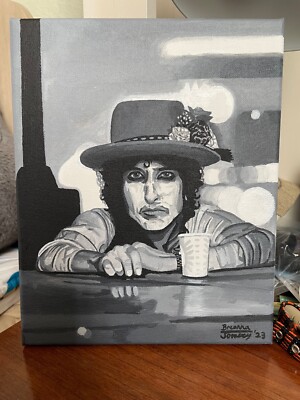 Bob Dylan Rolling Thunder Era - Acrylic on Canvas Painting 8 by 10 inches