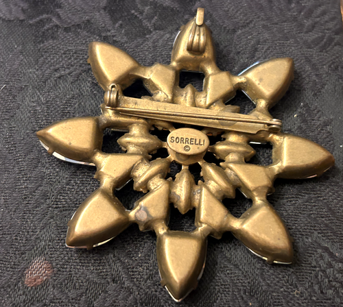 Broche o colgante vintage con copo de nieve de cristal estrás: Sorrelli firmado - Imagen 4 de 4