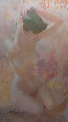Thornton Utz Pink Lady  Kneeling Nude #128/450  Lithograph Signed & CUSTOM FRAME - Picture 1 of 9