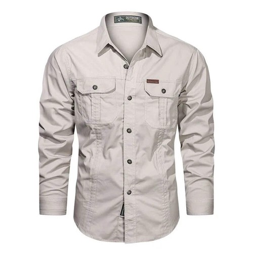 Men's Long Sleeve Casual 100% Cotton Shirts High Quality - Picture 59 of 65