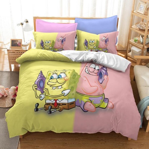 2tlg.3tlg.Zeichentrickfilme Bettbezug SpongebobSchwammkopf Bettwäsche Set135x200 - Bild 15 von 16