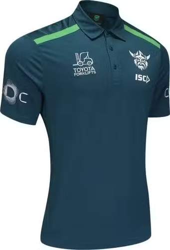 Canberra Raiders 2025 Polo Shirt Sizes Small - 4XL Jungle/Green NRL ISC - Foto 7 di 7