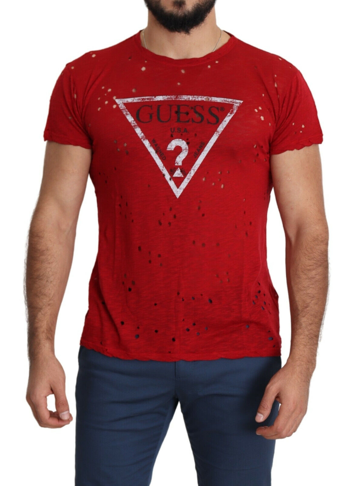 adverb As Compose GUESS T-shirt Red 100% Cotton Logo Print Men Casual Top Perforated XL RRP $60 | eBay adverb As Compose GUESS T-shirt Red 100% Cotton Logo Print Men Casual Top Perforated XL RRP $60 | eBay
