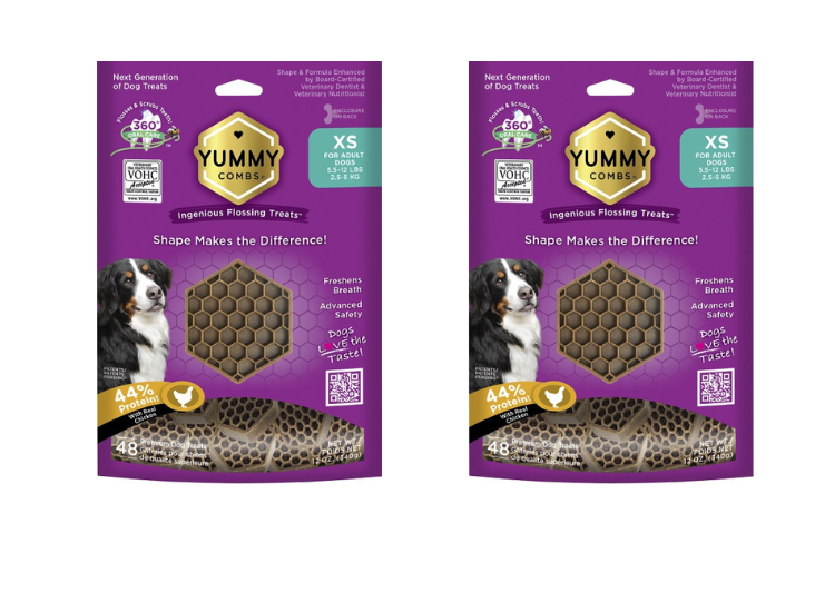 Yummy Combs Dental Flossing Treats With Chicken Flavor for Dogs 12oz XS