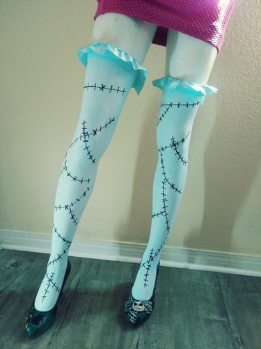 The Nightmare Before Christmas Sally Rag Doll inspired Stitch thigh highs - Picture 2 of 4