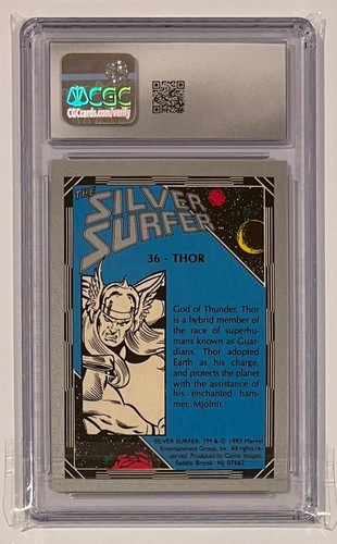 1992 COMIC IMAGES SILVER SURFER: #36 THOR - MARVEL PRISM: POP 1 / CGC 10 - Picture 2 of 2