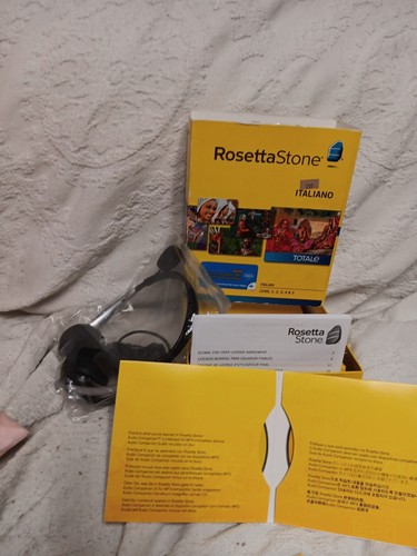 ROSETTA STONE Italian Version 4 Levels 1-5 Italiano Language 2 CDs VG + HEADSET  - Afbeelding 1 van 15