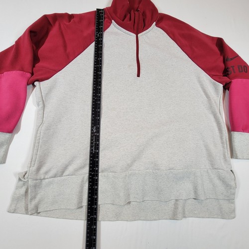 Nike Sweatshirt Men's XXL White/Red High Neck 1/4 Zip Dri-Fit Sweat Shirt - Picture 7 of 15