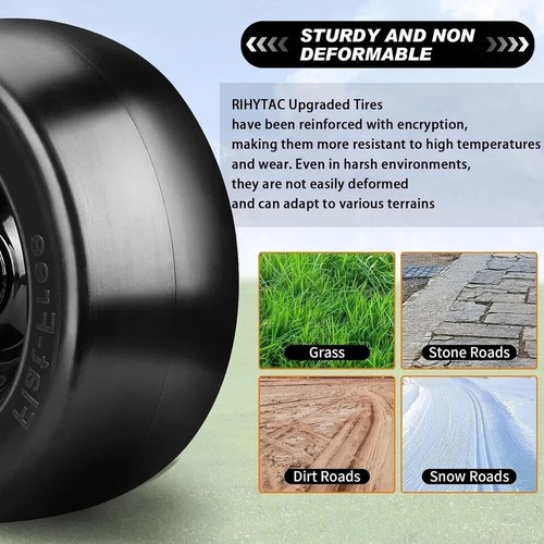 Upgrade Bad Boy Flat Free Tire, 2Pcs Solid Smooth Lawn Mower Tire Assembly wi... - Picture 3 of 9