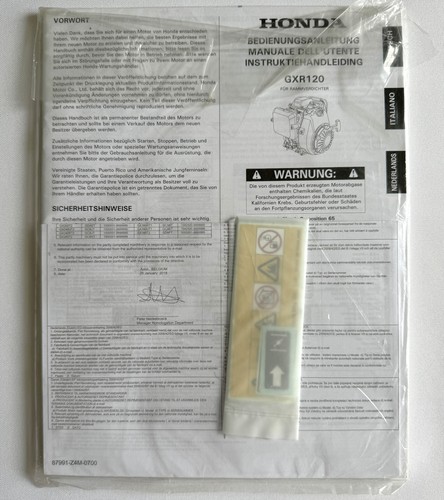 Honda GXR120 Owner Instruction Manual Small Engine for Rammer Type Compactors - Picture 3 of 5