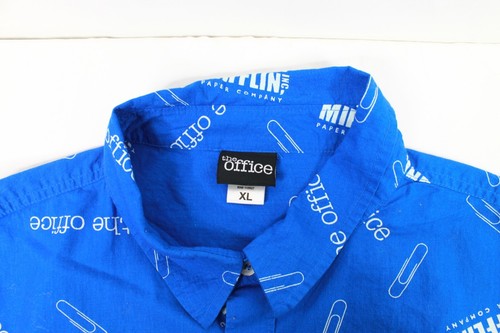 The Office Button Up Shirt Mens XL Blue Dunder Mifflin Paper Inc. Cotton - Picture 5 of 7