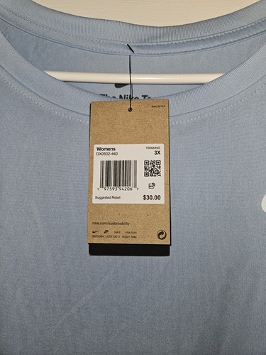 NWT Nike Dri-Fit Light Blue Tank (3X) Plus Size - Picture 3 of 6