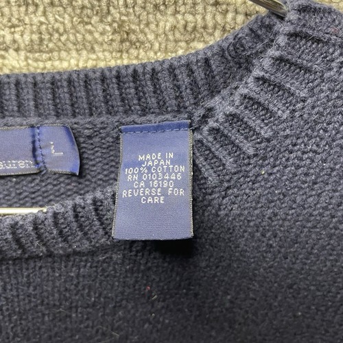 Vintage Polo Ralph Lauren Knit Striped Crewneck Sweater Made In Japan Size Large - Picture 7 of 15