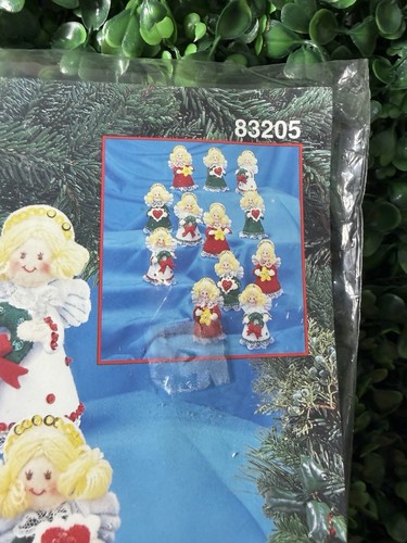 Neu 1994 Bucilla Weihnachten Urlaub Engel Filz Applikation Ornamente 83205 - Bild 4 von 8