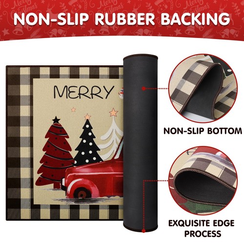 Kitchen Mats for Floor,2 PCS Christmas Kitchen Rugs, Non-Slip Bottom with Chr... - Picture 5 of 7