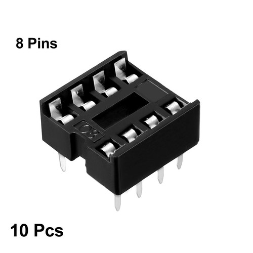 10pcs DIP IC Chip Socket Adaptor 7.6mm Row Pitch 2 Row 8 Flat Pins Soldering - Picture 3 of 4