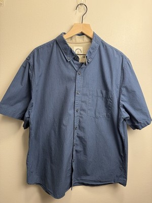 Customized Version Dubinik Blue Button-Up Shirt XL Short Sleeve 100% Cotton