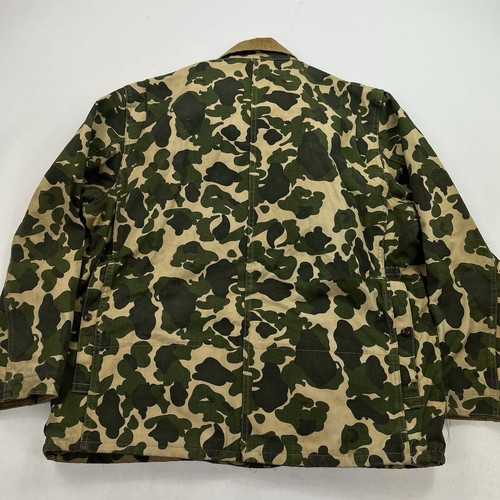 Chaqueta de caza de lona camuflada vintage Duxbak Utica NY adornos de pana años 40 50 RARA - Imagen 4 de 22