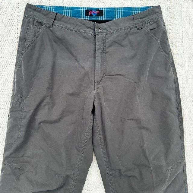 Rail Riders Pants Men's Size 38x30 Grey Hiking Outdoor Cotton Pockets Logo
