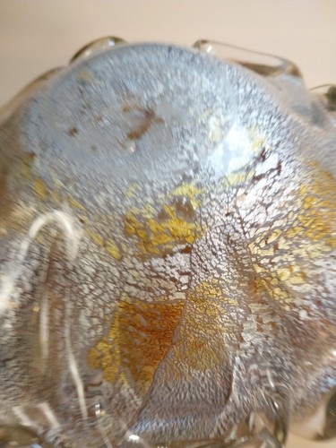 Posacenere ciotola vetro artistico maculato oro Murano vintage 7"x 3" ottimo!!! - Foto 12 di 20