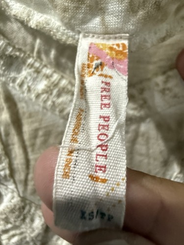 FREE PEOPLE Ruffle Boho Tank Top Size XS Tan F - Picture 2 of 3