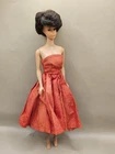Vintage 60s Bubblecut Barbie Doll  Brunette Bubble Cut Red Dress Blue Eyes