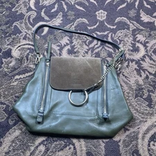 Chloe Faye Mini Green Handbag/ Shoulder Bag No Back Straps