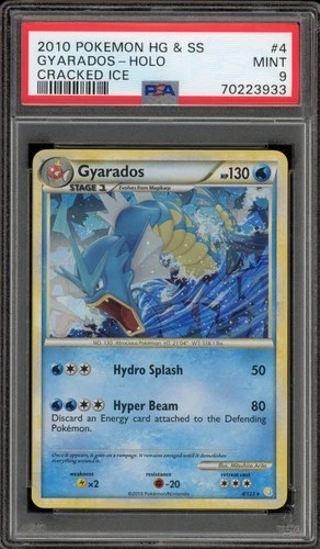 Pokemon Gyarados HeartGold & SoulSilver Cracked Ice Holo Rare #4 PSA 9 Mint