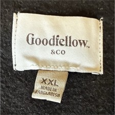 Goodfellow  Co Black Fleece Full Zip Hoodie XXL Men's Hooded Long Sleeve