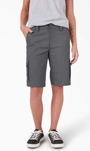 Dickies Women's Relaxed Fit Cargo Shorts Graphite Gray 11" Size 14 MSRP $40
