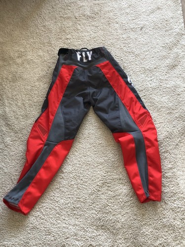 Fly Racing F-16 Motocross ATV BMX Pants Grey/Red, Size 26 - Picture 2 of 10