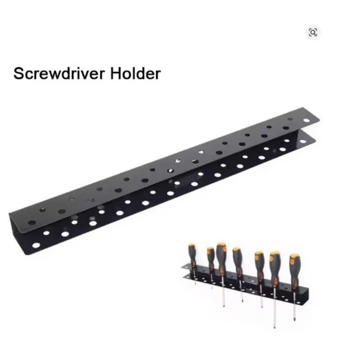 Garage Tool Organizer Wall Mounted Screwdriver Holder Steel Rack Black - Picture 2 of 8