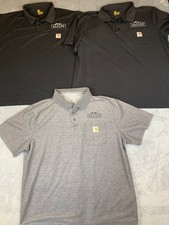 Carhartt Polo Shirt Lot XL Black Gray Workwear Pocket Collared Logo