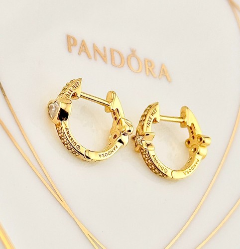 New PandoraxDisney Mickey Mouse & Minnie Mouse Sparkling Hoop Earrings 262959C01 - Picture 6 of 21