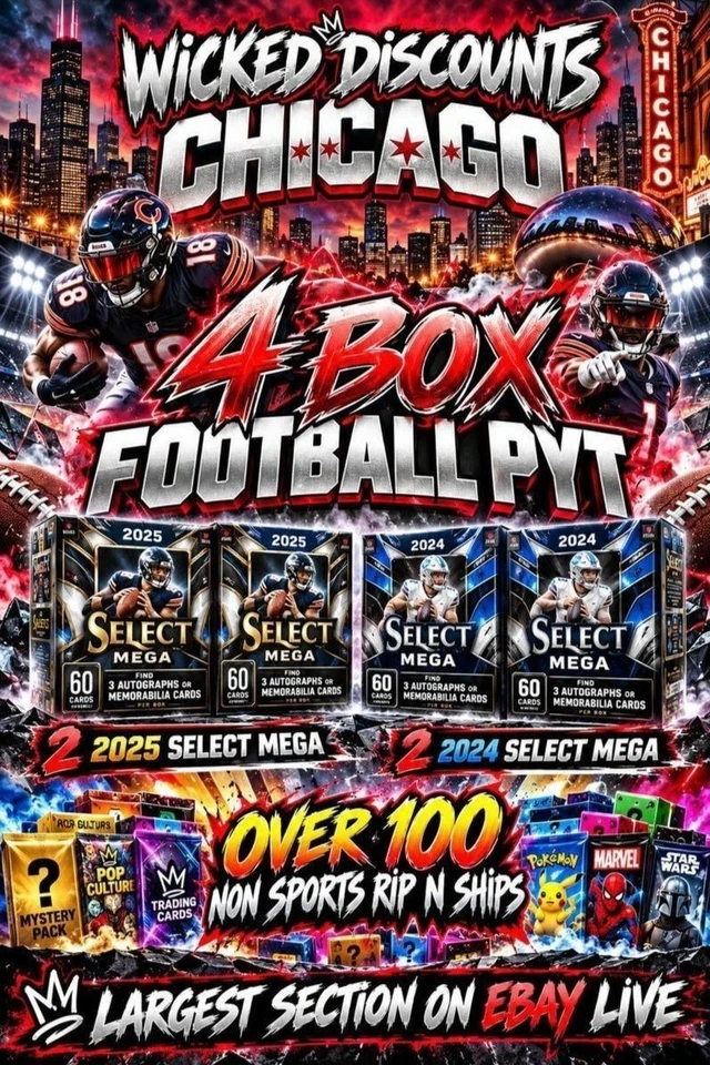 4 BOX Select 🏈 PYT EBAYS LARGEST NON SPORTS RIP N SHIP MENU