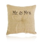 15x15cm Bridal Wedding Ceremony Mr&Mrs Ring Bearer Pillow with Ribbon