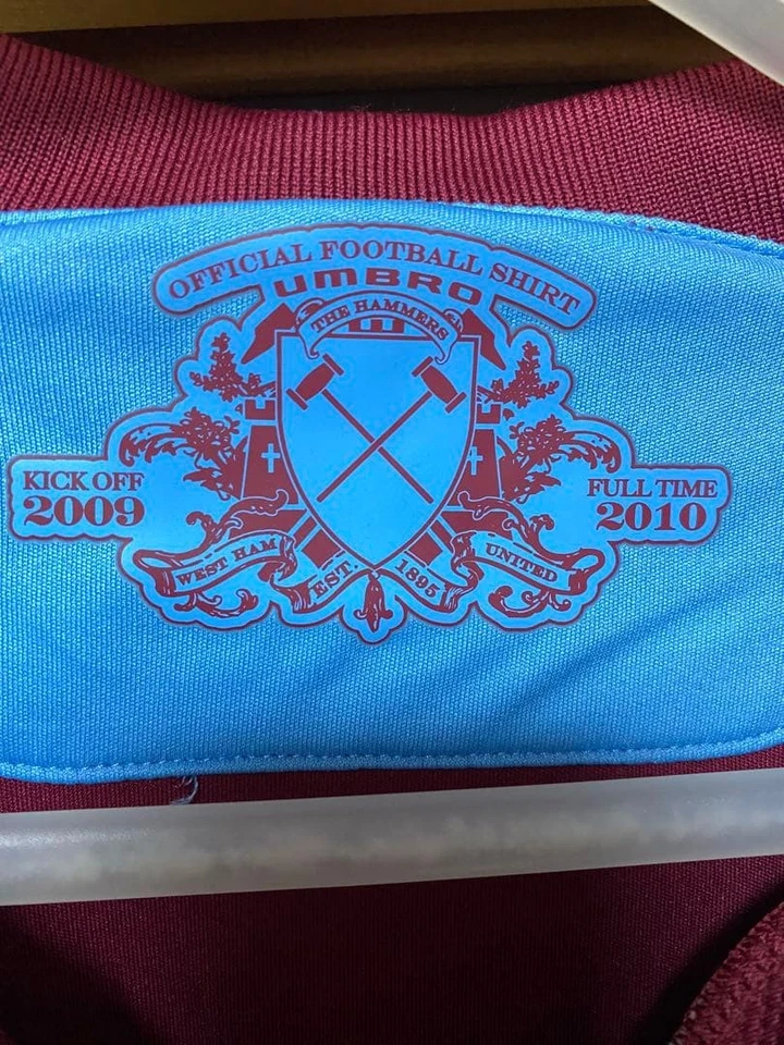 UMBRO West Ham 09/10 Home Jersey L manga corta Premier League raro - Imagen 4 de 4